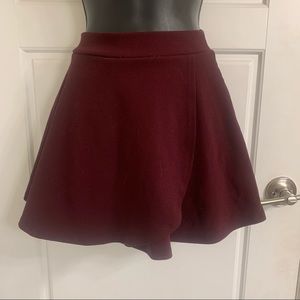 Wine colored high waisted skirt with built in shorts 🍷